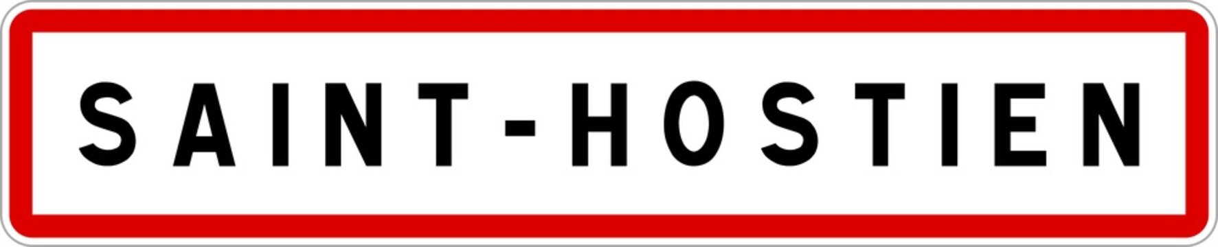 Panneau entr&eacute;e ville agglom&eacute;ration Saint-Hostien / Town entrance sign Saint-Hostien