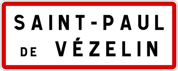 Panneau entrée ville agglomération Saint-Paul-de-Vézelin / Town entrance sign Saint-Paul-de-Vézelin