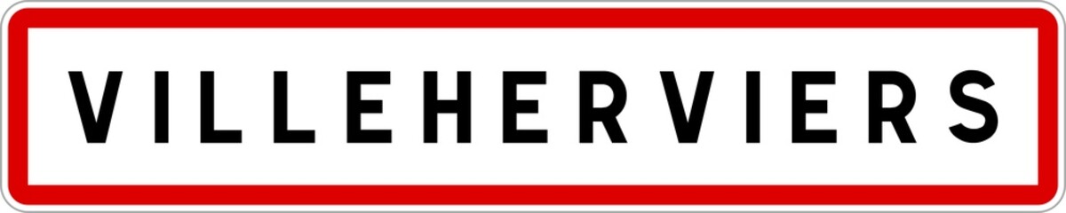Panneau entrée ville agglomération Villeherviers / Town entrance sign Villeherviers
