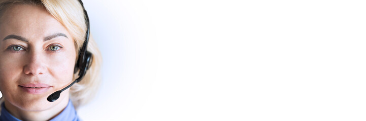 Portrait of woman customer service worker