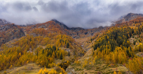 Beautiful mountains landscape during autumn