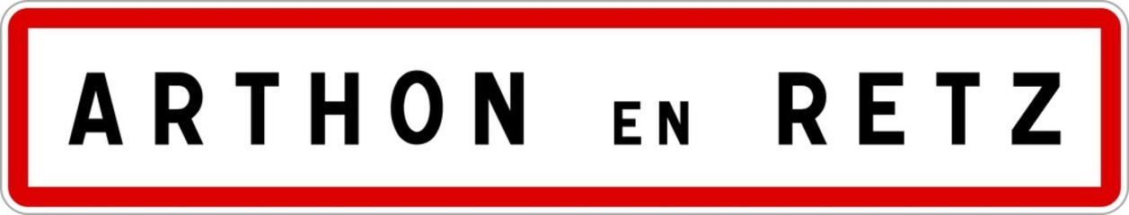 Panneau entrée ville agglomération Arthon-en-Retz / Town entrance sign Arthon-en-Retz