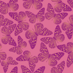 butterfly color trends seamless pattern