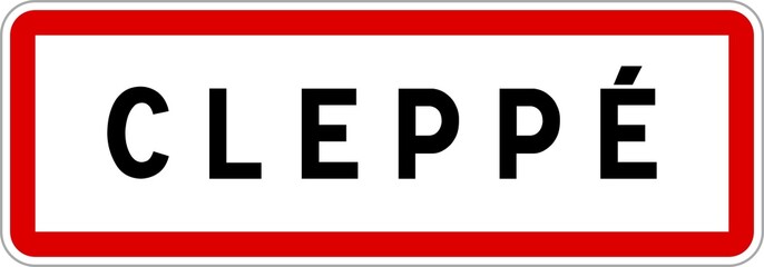 Panneau entrée ville agglomération Cleppé / Town entrance sign Cleppé