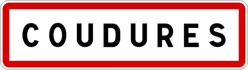 Panneau entrée ville agglomération Coudures / Town entrance sign Coudures