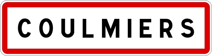 Panneau entrée ville agglomération Coulmiers / Town entrance sign Coulmiers
