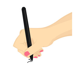 Woman's hand with a pen