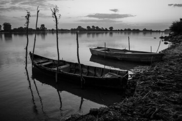 fishing boats in the Danube delta