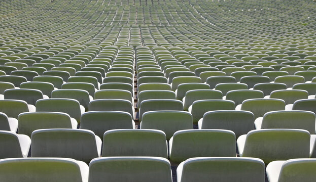 endless series of empty seats in the stadium