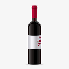 Blank Wine bottle Isolated mockup. Vector illustration