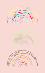 colorful rainbows vector illustration set