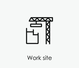 Work site vector icon. Editable stroke. Symbol in Line Art Style for Design, Presentation, Website or Apps Elements, Logo. Pixel vector graphics - Vector