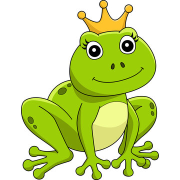 Frog With A Crown Cartoon Colored Clipart 