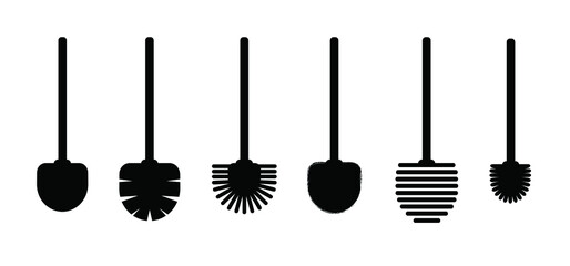 Toilet brush icon or pictogram for toilets. Vector wc symbol. Restroom or bathroom pictogram. Toilets, cleaning. Please keep toilet clean. cleanup.
