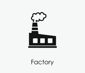 Naklejka premium Factory vector icon. Editable stroke. Symbol in Line Art Style for Design, Presentation, Website or Apps Elements, Logo. Pixel vector graphics - Vector