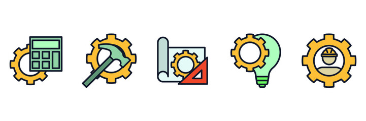 engineering set icon symbol template for graphic and web design collection logo vector illustration