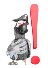 parrot pirate have a exclamation mark