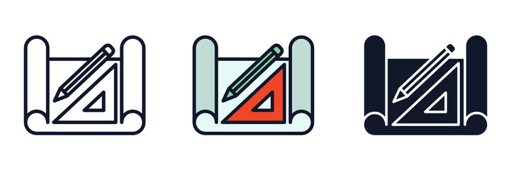 blueprint icon symbol template for graphic and web design collection logo vector illustration