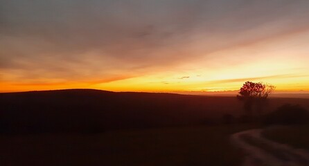 sunset in the desert