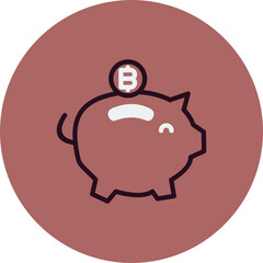 Bitcoin Piggy Bank Icon