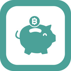 Obraz premium Bitcoin Piggy Bank Icon