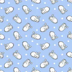 Easter bunny pattern seamless vector pattern, purple rabbit wrapping wallpaper. hare easter purple seamless pattern