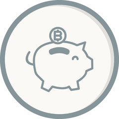 Bitcoin Piggy Bank Icon