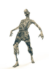 zombie is dancing on white background