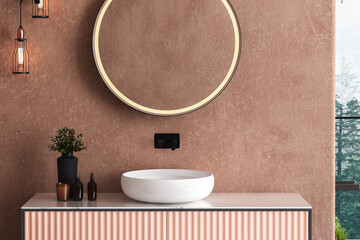 3d, 3d illustration, apartment, architecture, bath, bathroom, blank, business, cabinet, ceramic, chair, clean, contemporary, countertop, decor, decoration, design, designer, elegant, floor, furniture,