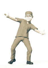 doctor cartoon in white background