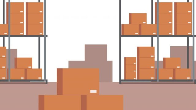 logistic service boxes in warehouse scene