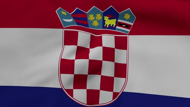 Croatia flag, flag fluttering like in the wind