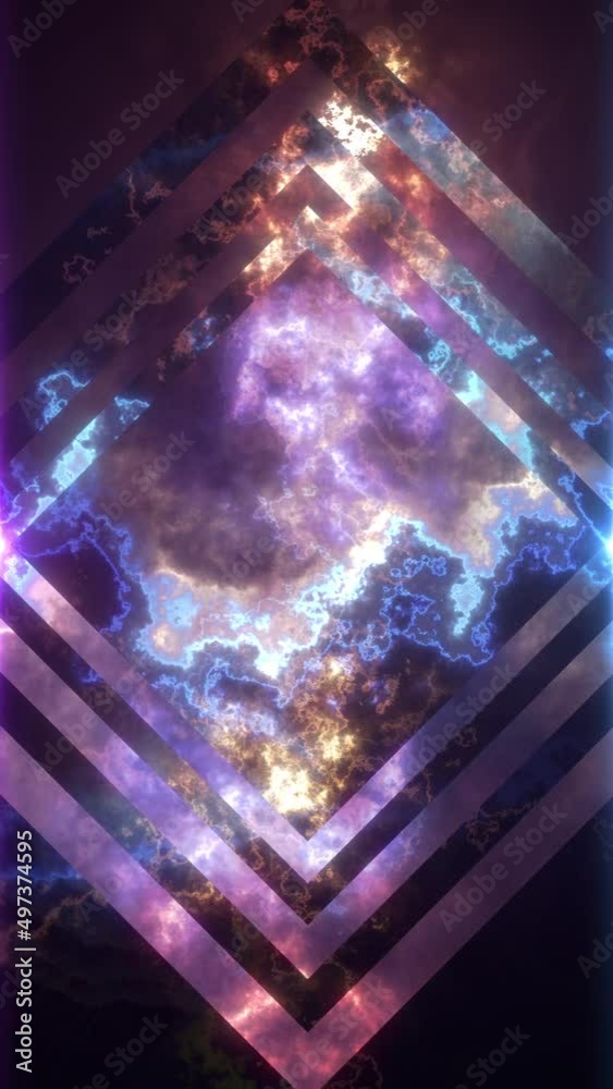 Wall mural cool abstract mirror framed geometric fractal looping background
