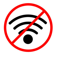 Simple Vector Label, Sticker or sign for No Wireless Internet Connection