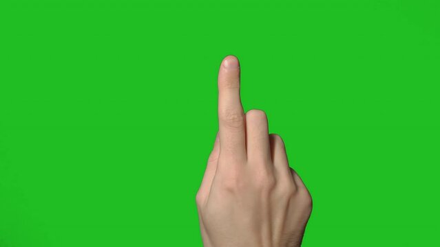 Person clicks on the touch screen with his finger. Swipe, scroll, zoom in out.