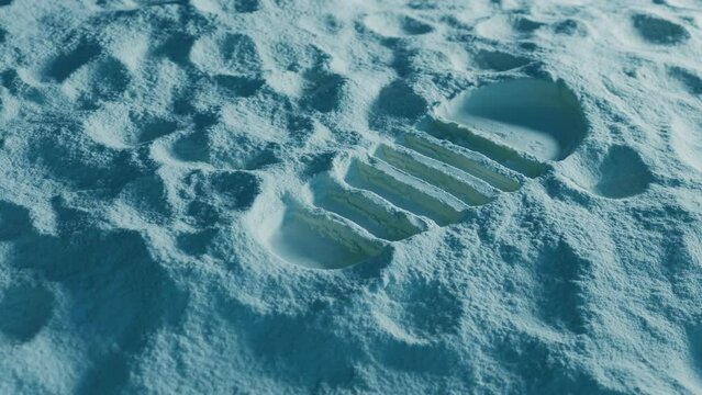 Astronaut Moon Footprint Moving Shot