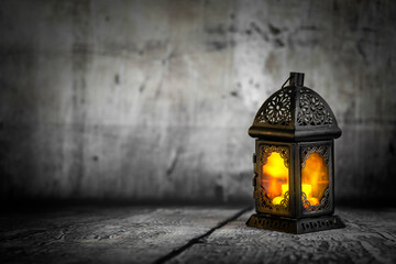 Ramadan lantern  lighten up in a vintage mood or environment .