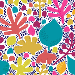 Organic minimalistic seamless pattern. Contemporary floral background.