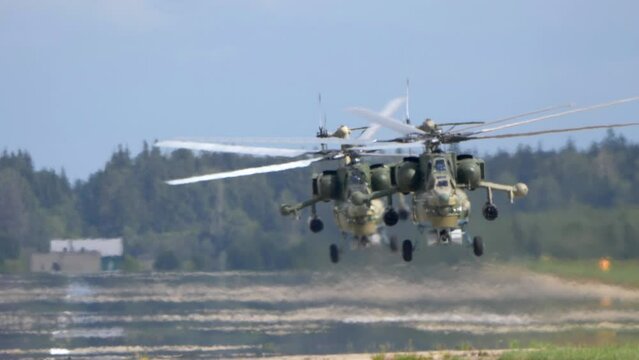 attack helicopters Mil Mi-28, STRIZHI Aerobatic Team 30TH Anniversary Event.