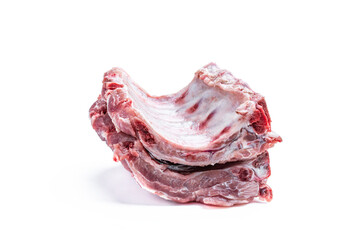 Raw pork ribs isolated on white background