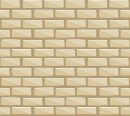 Seamless brick wall. Realistic color stone vector texture. Decorative pattern for interior loft style. Template design background