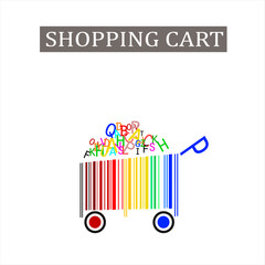 Trolley flat vector icon that describe concept such as online shopping, empty kart