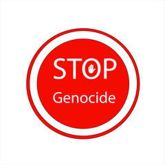 Warning sign (genocide), vector illustration.Eps10 stop