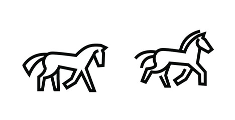 Horse logo design. Line art style. Use it for sign, branding, package or banner desing.