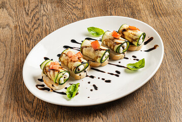 Grilled Zucchini Ricotta Rolls With Cream Cheese