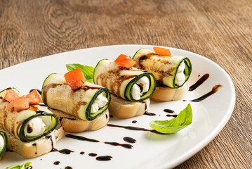 Grilled Zucchini Ricotta Rolls With Cream Cheese