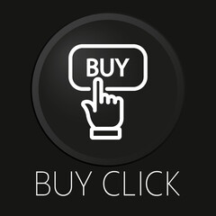 Buy click minimal vector line icon on 3D button isolated on black background. Premium Vector.