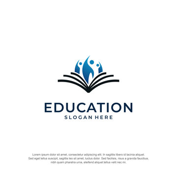 education logo book concept permium vector