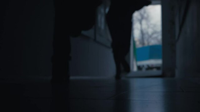 young scared woman running away from a rapist