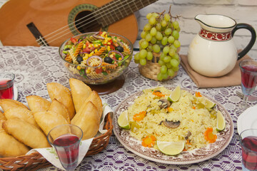 Mexican traditional delicious festive food. Fiesta indoor.